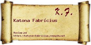 Katona Fabrícius névjegykártya