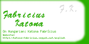 fabricius katona business card