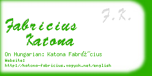 fabricius katona business card